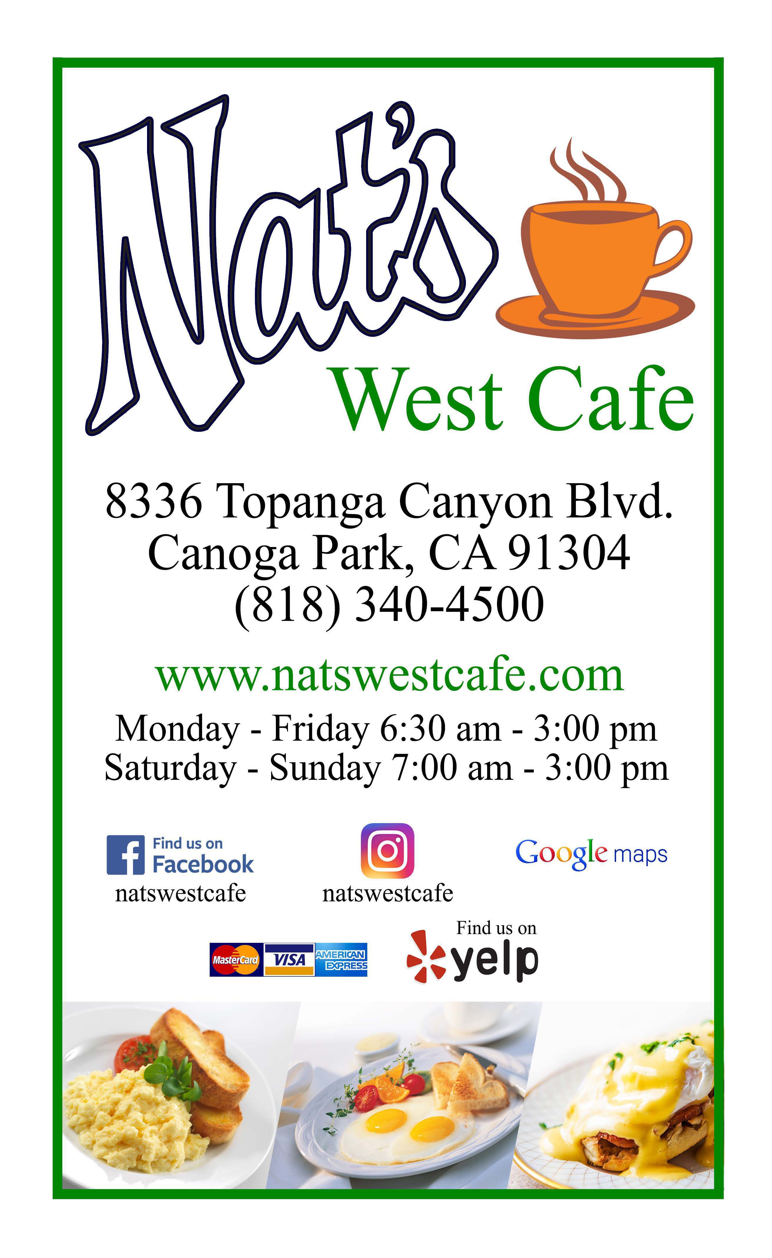 Nat's West Cafe Canoga Menu