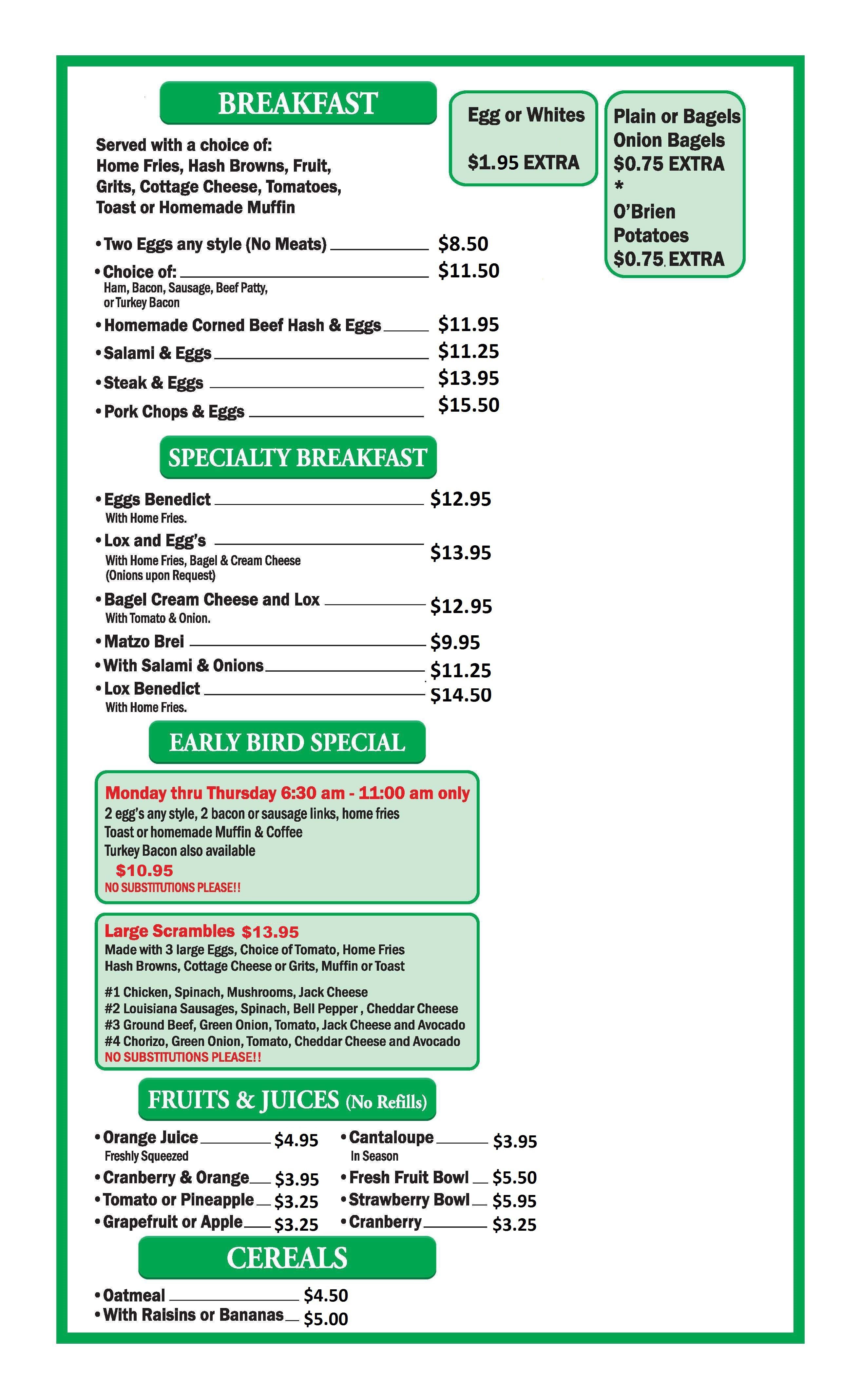 Nat's West Cafe - Canoga Menu